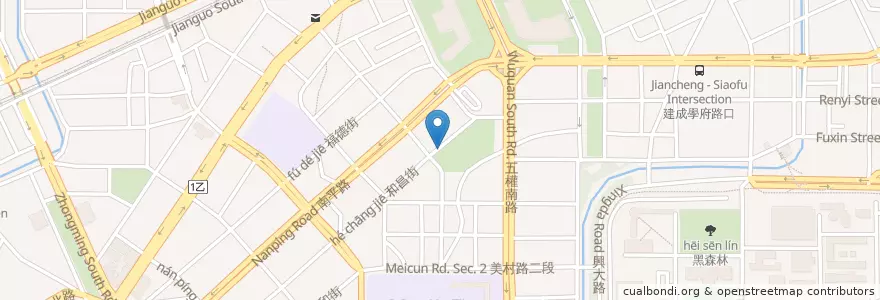 Mapa de ubicacion de 南平公園 en Тайвань, Тайчжун, 南區.
