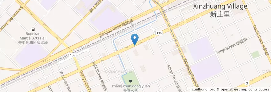 Mapa de ubicacion de 臺中文化創意產業園區 en 臺灣, 臺中市, 南區.