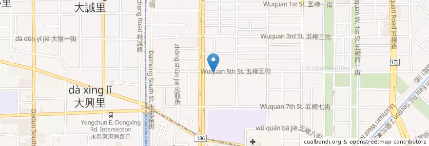 Mapa de ubicacion de 土庫公園 en Taïwan, Taichung.