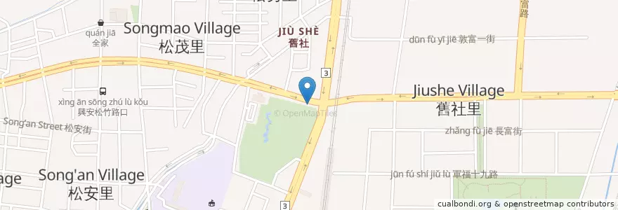 Mapa de ubicacion de 松竹捷運站 en 臺灣, 臺中市, 北屯區.