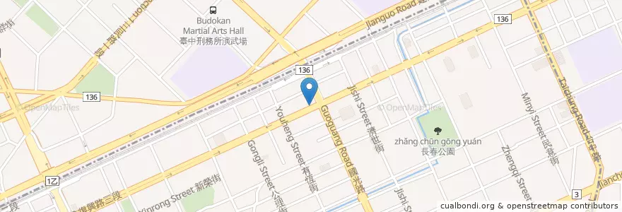 Mapa de ubicacion de 復興停車場 en 臺灣, 臺中市, 南區.