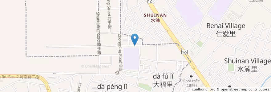 Mapa de ubicacion de 大鵬國小 en Taiwan, 臺中市, 北屯區.