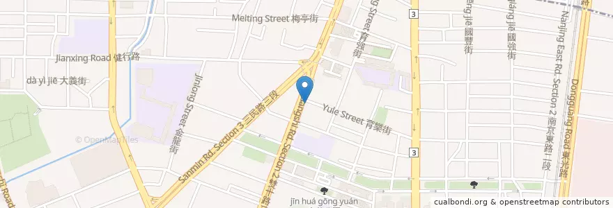 Mapa de ubicacion de 雙十育樂街口 en Tayvan, Taichung, 北區.