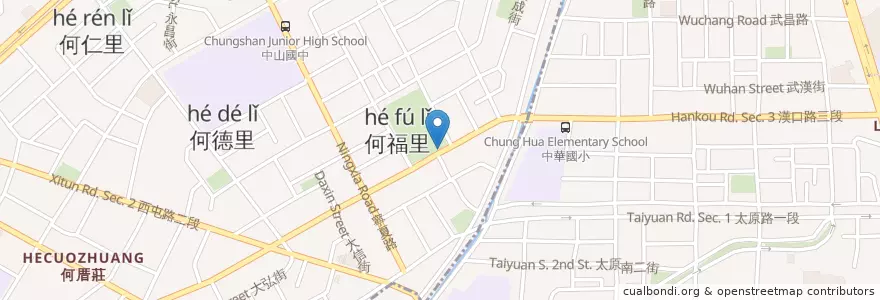 Mapa de ubicacion de 三信公園 en Taiwan, Taichung, 西屯區.