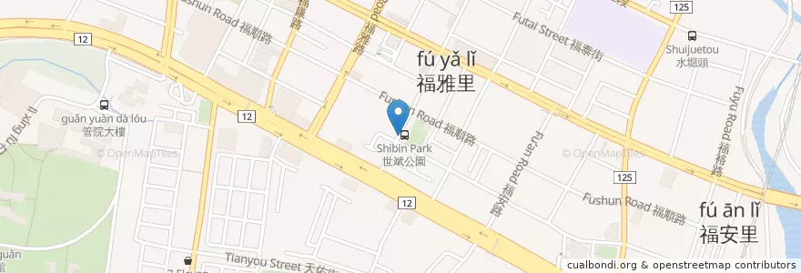 Mapa de ubicacion de 世斌公園 en 타이완, 타이중 시, 시툰 구.