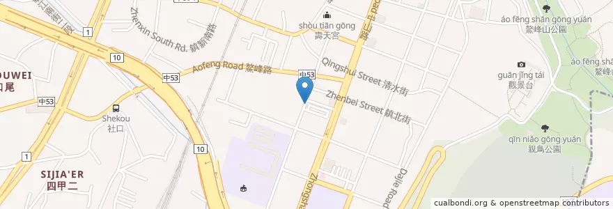 Mapa de ubicacion de 清水牛罵頭停車場 en 台湾, 台中市, 清水区.