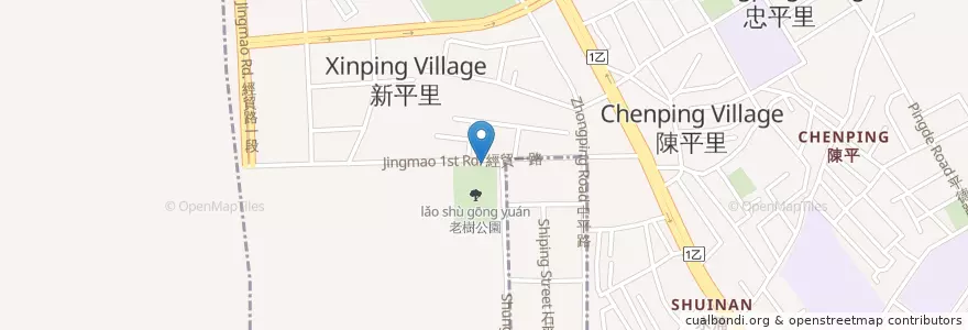 Mapa de ubicacion de 老樹公園 en 台湾, 台中市, 西屯区, 北屯区.