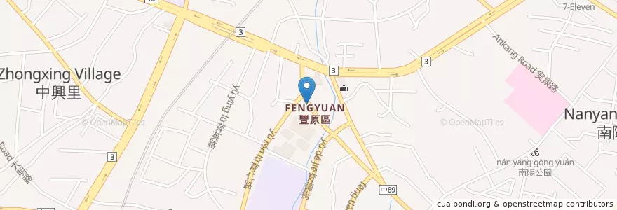 Mapa de ubicacion de Fengyuan District Office en Taiwan, Taichung, Fengyuan District.