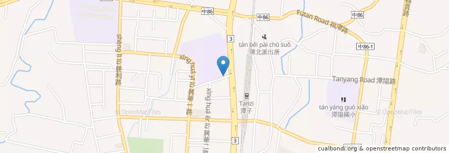 Mapa de ubicacion de 潭子國小 en 臺灣, 臺中市, 潭子區.