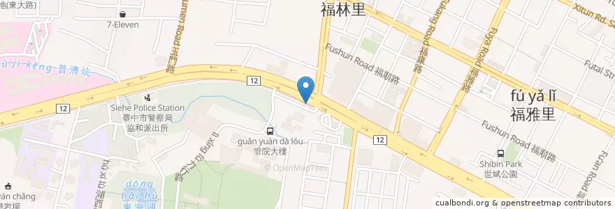 Mapa de ubicacion de 臺灣大道福林路口 en تایوان, تایچونگ, 西屯區.