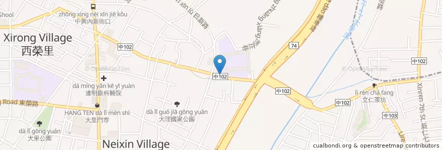 Mapa de ubicacion de 內新國小 en 台湾, 台中市, 大里区.