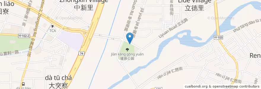 Mapa de ubicacion de 十九甲健康公園 en تایوان, تایچونگ, 大里區.
