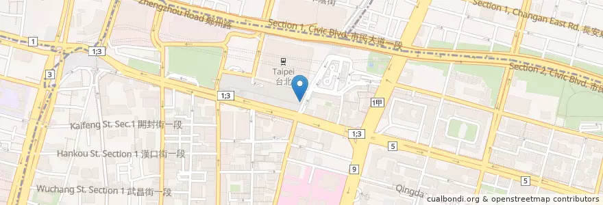 Mapa de ubicacion de 吉野家 en 타이완, 신베이 시, 타이베이시, 중정 구.