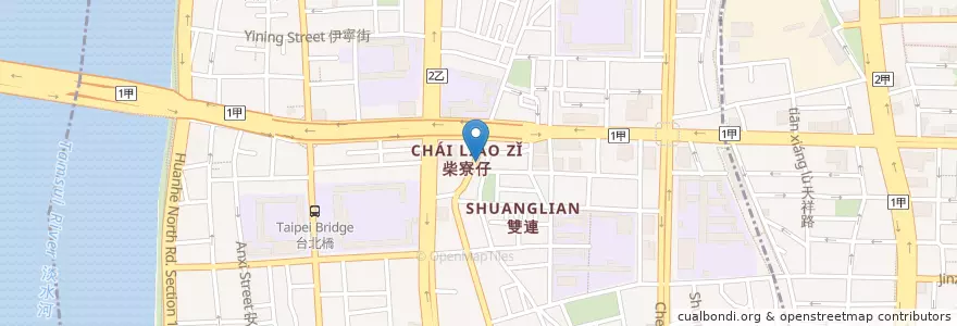 Mapa de ubicacion de 蓬萊廟 en 臺灣, 新北市, 臺北市, 大同區.