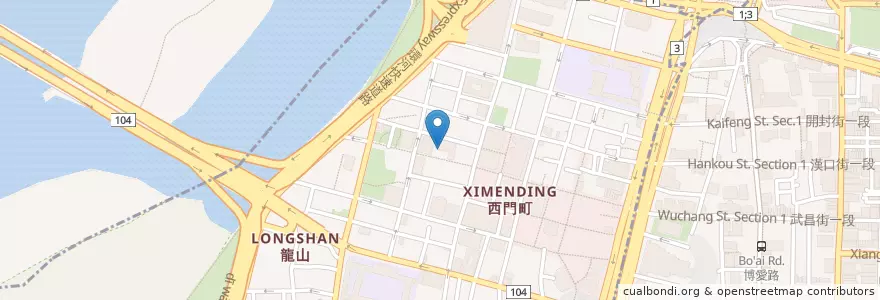 Mapa de ubicacion de 三吉外賣 en تایوان, 新北市, تایپه, 萬華區.