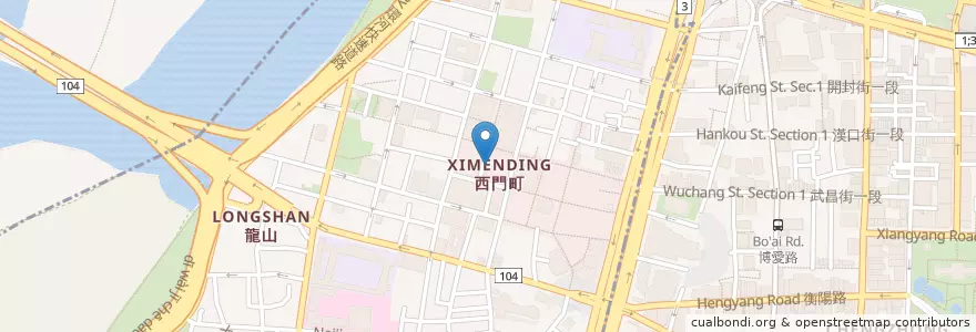 Mapa de ubicacion de 金滿園排骨 en تايوان, تايبيه الجديدة, تايبيه, 萬華區.