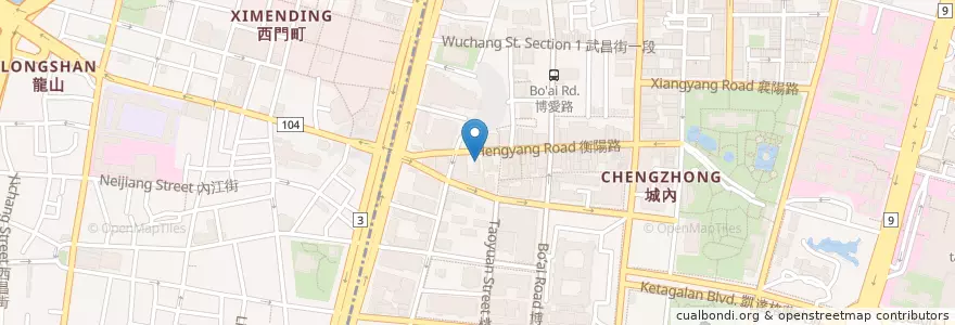 Mapa de ubicacion de 晉安健保藥局 en Taiwan, Neu-Taipeh, Taipeh, Wanhua, Zhongzheng.