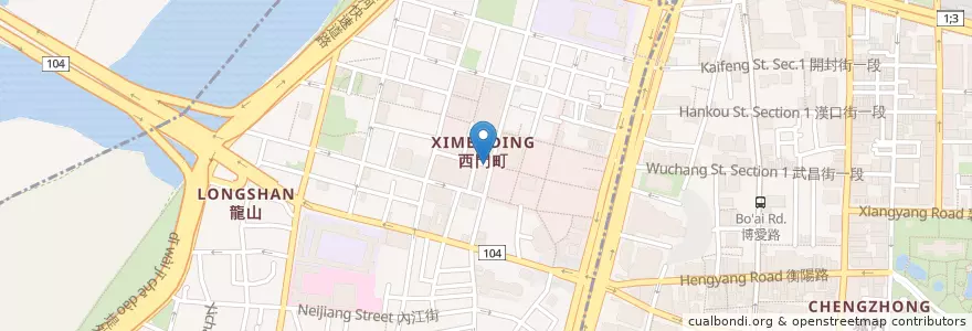 Mapa de ubicacion de 第一商業銀行 en 臺灣, 新北市, 臺北市, 萬華區.