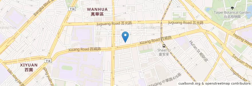 Mapa de ubicacion de 北安宮 en Taiwan, New Taipei, Taipei, Wanhua District.