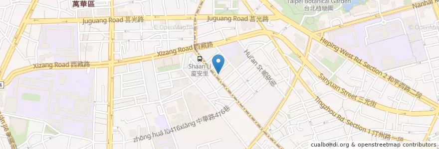 Mapa de ubicacion de 洞咖哩 en تایوان, 新北市, تایپه, 萬華區.