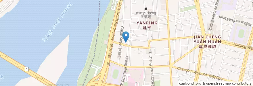 Mapa de ubicacion de 合作金庫商業銀行 en Taiwan, Nuova Taipei, Taipei.