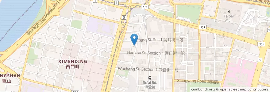 Mapa de ubicacion de 麗都日本料理 en Taïwan, Nouveau Taipei, Taipei, 萬華區, 中正區.