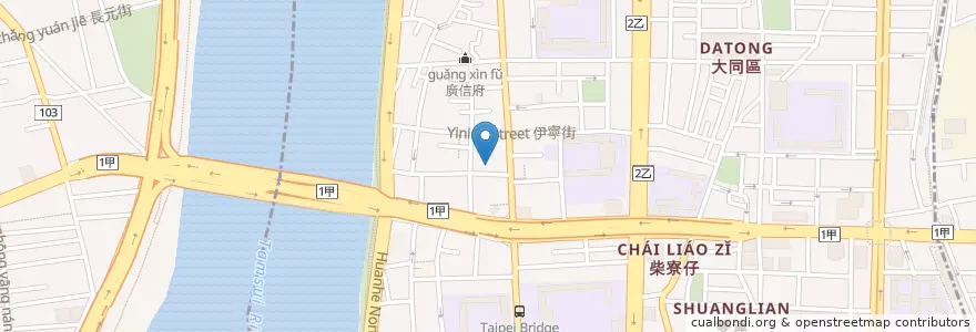 Mapa de ubicacion de 龍雲寺 en تايوان, تايبيه الجديدة, تايبيه, 大同區.