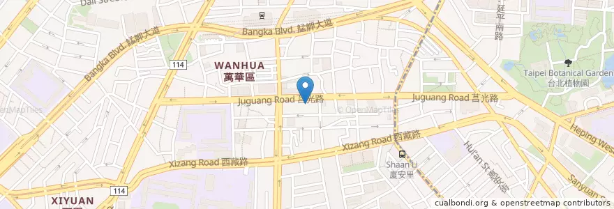 Mapa de ubicacion de 建龍宮 en تایوان, 新北市, تایپه, 萬華區.