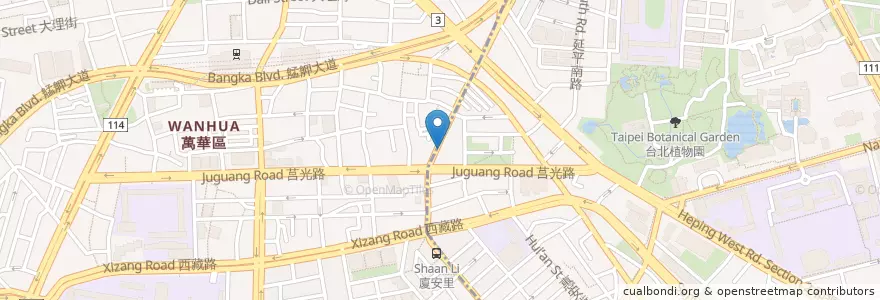 Mapa de ubicacion de 錢多日式迷你涮涮鍋 en 臺灣, 新北市, 臺北市, 萬華區.