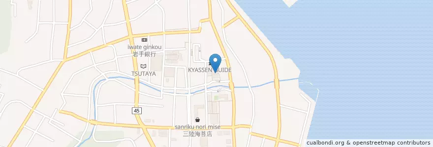 Mapa de ubicacion de 目利きの銀次 en Япония, Иватэ, 大船渡市.