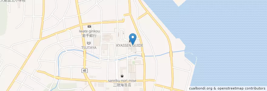 Mapa de ubicacion de ノイ・マーレ en 日本, 岩手県, 大船渡市.