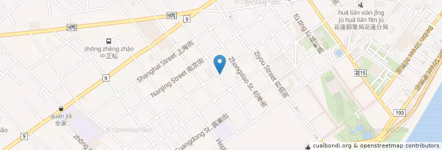 Mapa de ubicacion de 廟口紅茶 en Taiwán, Provincia De Taiwán, Condado De Hualien, 花蓮市.