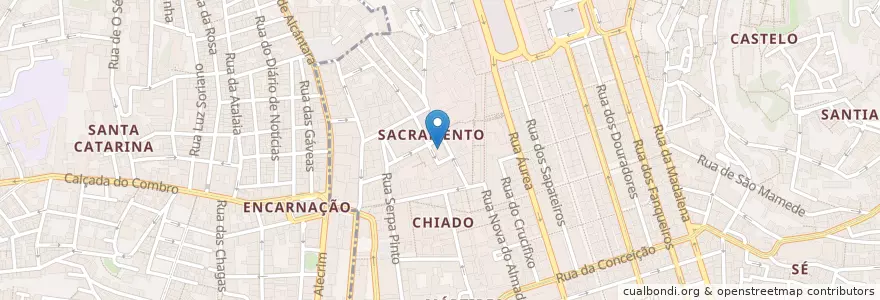 Mapa de ubicacion de Topo Chiado en البرتغال, Área Metropolitana De Lisboa, Lisboa, Grande Lisboa, لشبونة.