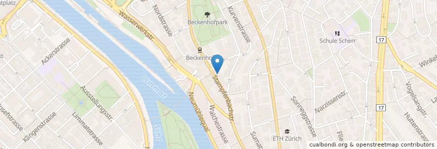 Mapa de ubicacion de Apotheke Unterstrass en Schweiz/Suisse/Svizzera/Svizra, Zürich, Bezirk Zürich, Zürich.