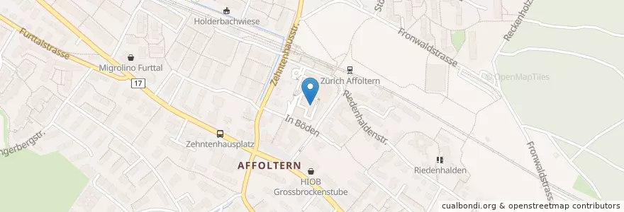 Mapa de ubicacion de Dropa Affoltern en Suíça, Zurique, Bezirk Zürich, Zürich.