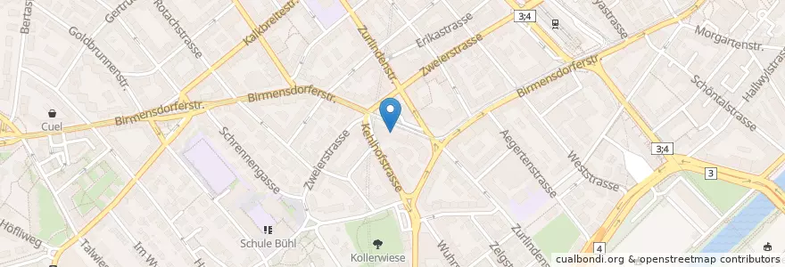 Mapa de ubicacion de Medbase Apotheke Wiedikon en Suisse, Zurich, District De Zurich, Zurich.