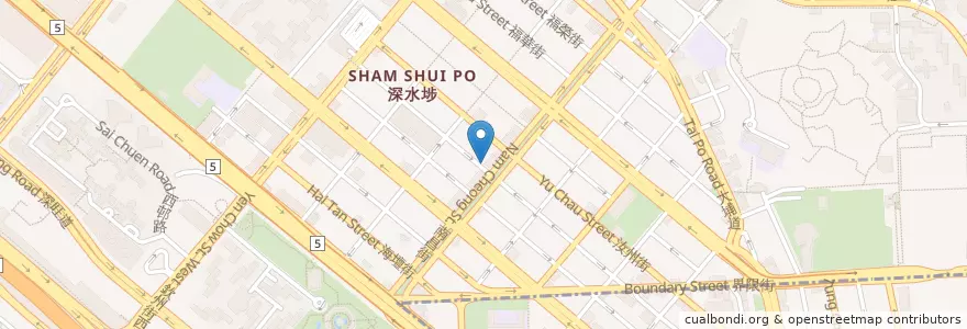 Mapa de ubicacion de 老鳳冰室 Lo Fung Restaurant en الصين, غوانغدونغ, هونغ كونغ, كولون, الأقاليم الجديدة, 深水埗區 Sham Shui Po District.