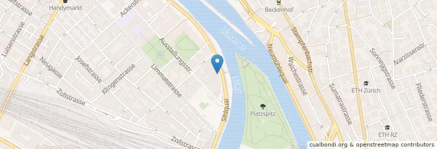 Mapa de ubicacion de Autop en Schweiz/Suisse/Svizzera/Svizra, Zürich, Bezirk Zürich, Zürich.