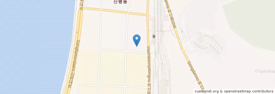 Mapa de ubicacion de 사하구 보건소 en 대한민국, 부산, 사하구, 신평동.