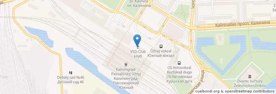 Mapa de ubicacion de VSD клуб en ロシア, 北西連邦管区, カリーニングラード州, Городской Округ Калининград.