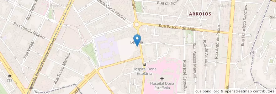 Mapa de ubicacion de A Morgadinha da Estefânia en پرتغال, Área Metropolitana De Lisboa, Lisboa, Grande Lisboa, لیسبون, Arroios.