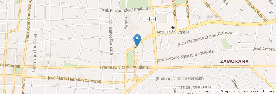 Mapa de ubicacion de Independiente Orden de Odd Fellows Oriente 52 en کوبا, Santiago De Cuba, Santiago De Cuba, Ciudad De Santiago De Cuba.