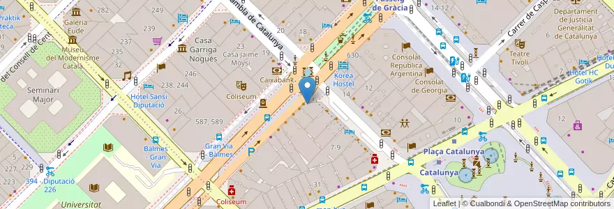 Mapa de ubicacion de 484 - (PK) Rambla de Catalunya - Ronda Universitat en إسبانيا, كتالونيا, برشلونة, بارسلونس, Barcelona.