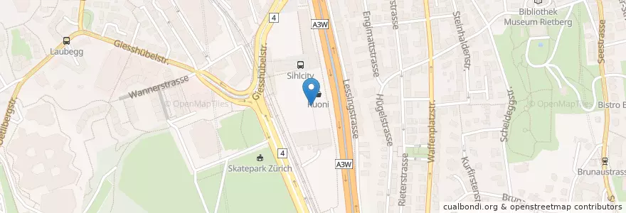 Mapa de ubicacion de Postfinance en Svizzera, Zurigo, Distretto Di Zurigo, Zurigo.