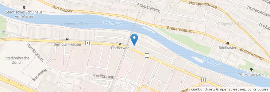 Mapa de ubicacion de Postagentur 8068 Zürich West en Suisse, Zurich, District De Zurich, Zurich.