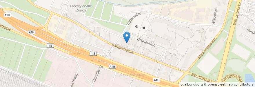 Mapa de ubicacion de Postagentur 8064 Zürich Grünau en Svizzera, Zurigo, Distretto Di Zurigo, Zurigo.