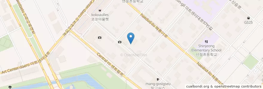 Mapa de ubicacion de 명인 만두 en Corea Del Sud, 인천, 연수구, 송도동.