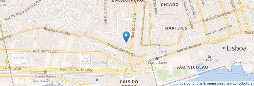 Mapa de ubicacion de Vicente en Portekiz, Área Metropolitana De Lisboa, Lisboa, Grande Lisboa, Lizbon, Misericórdia.