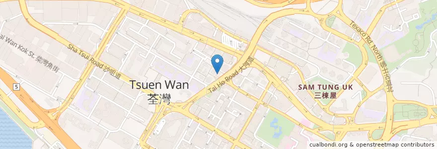 Mapa de ubicacion de 榮安小食 en Chine, Guangdong, Hong Kong, Nouveaux Territoires, 荃灣區 Tsuen Wan District.