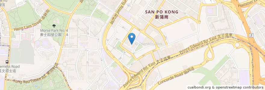 Mapa de ubicacion de 英記美點小食 en Çin, Guangdong, Hong Kong, Yeni Bölgeler, Kowloon, 黃大仙區 Wong Tai Sin District, 九龍城區 Kowloon City District.